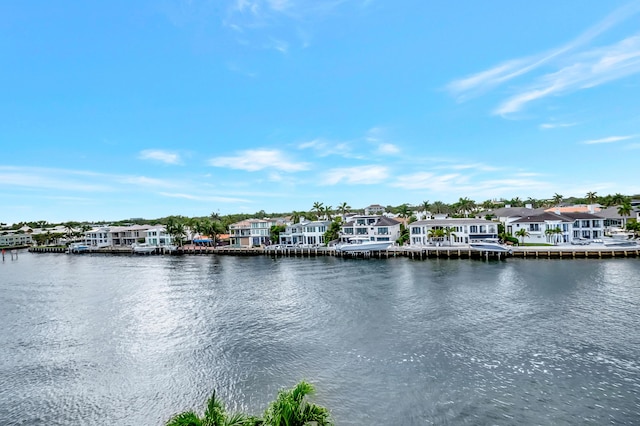 property view of water featuring a residential view