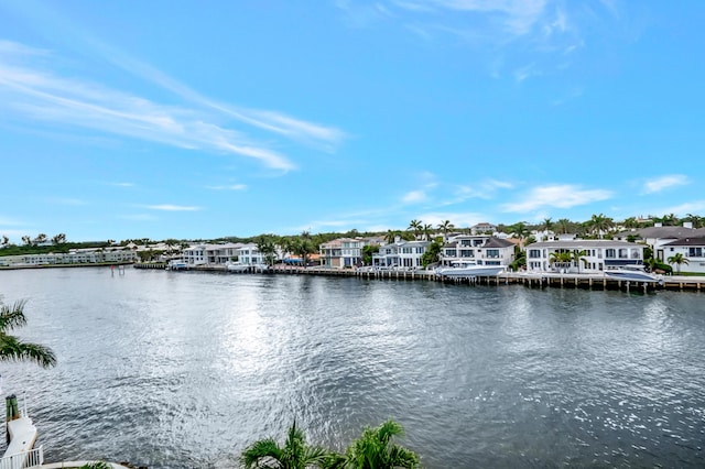 property view of water featuring a residential view