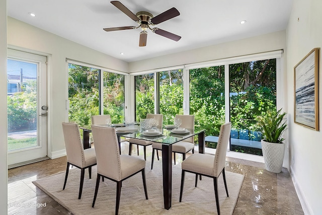 view of sunroom