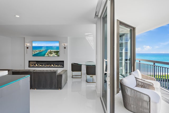 3140 S Ocean Blvd S Unit 502S, Palm Beach, FL 33480 - living room featuring recessed lighting and a water view