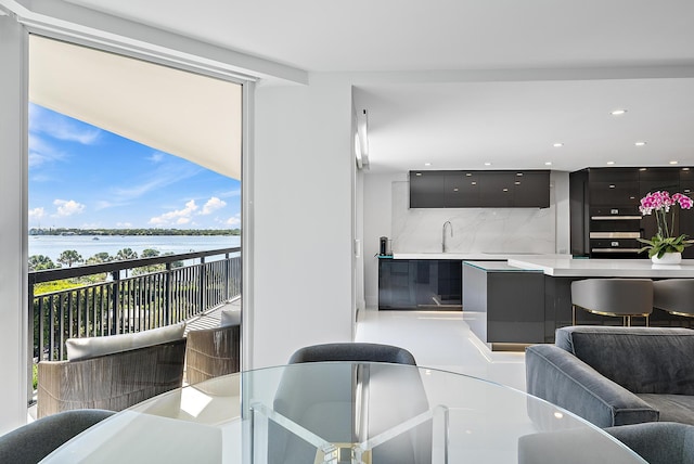 3140 S Ocean Blvd S Unit 502S, Palm Beach, FL 33480 - interior space featuring recessed lighting and a water view