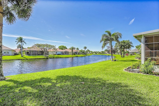 property view of water with a residential view