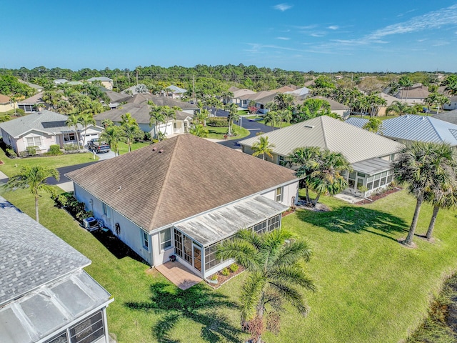 drone / aerial view with a residential view