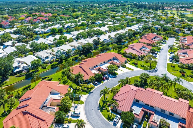 drone / aerial view with a residential view