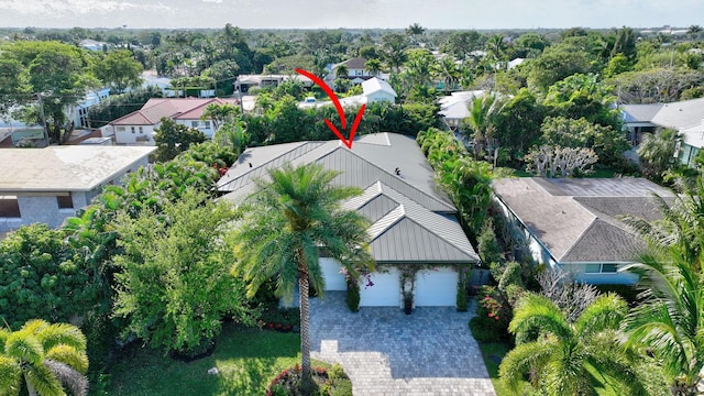 aerial view with a residential view