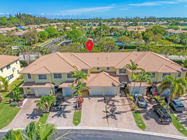 aerial view featuring a residential view