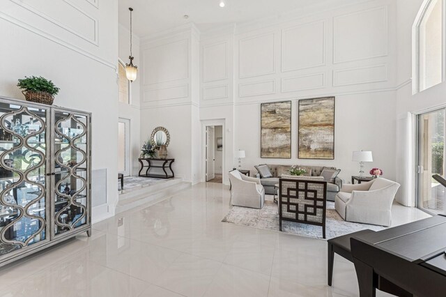 entrance foyer featuring french doors