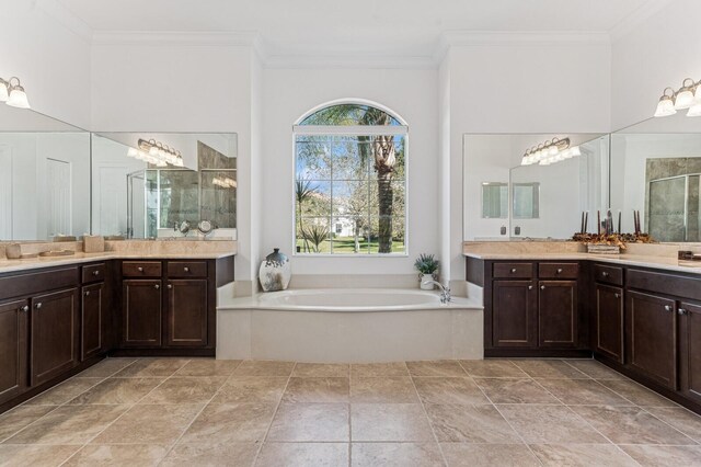 carpeted bedroom with baseboards, a raised ceiling, a ceiling fan, a high ceiling, and crown molding