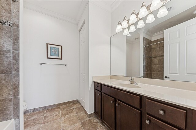 bedroom featuring crown molding, baseboards, and light colored carpet