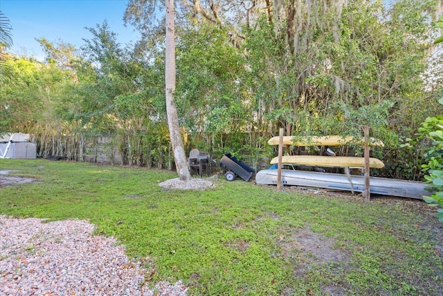 view of yard with fence