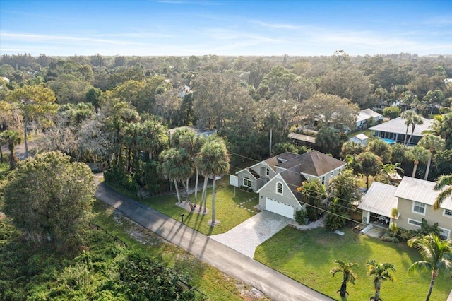 aerial view with a forest view