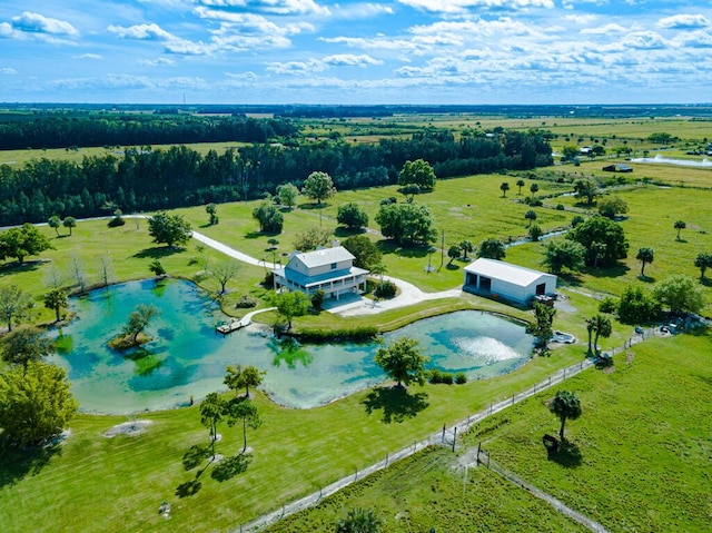 drone / aerial view with a rural view