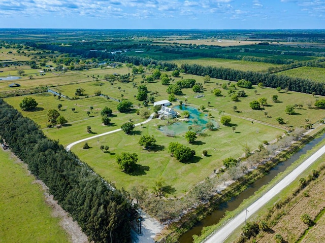 bird's eye view with a rural view