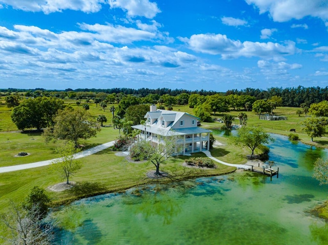 bird's eye view with a rural view