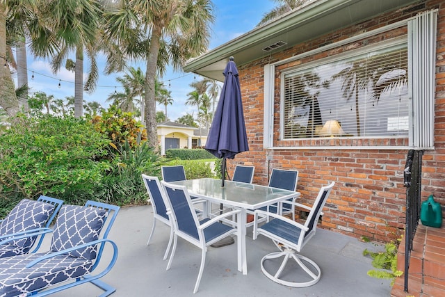 view of patio featuring outdoor dining space