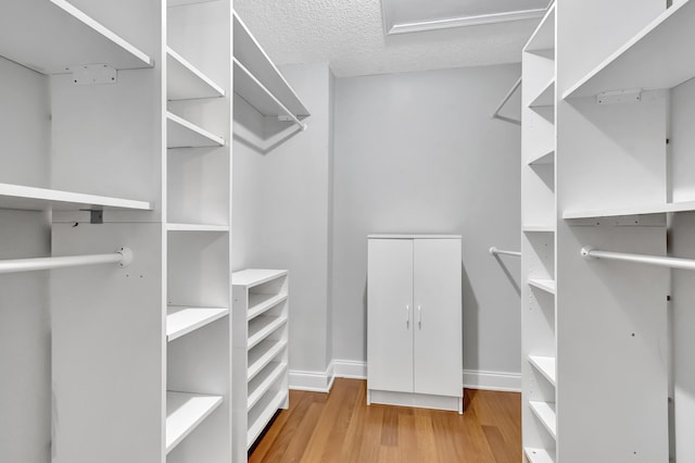 spacious closet with wood finished floors