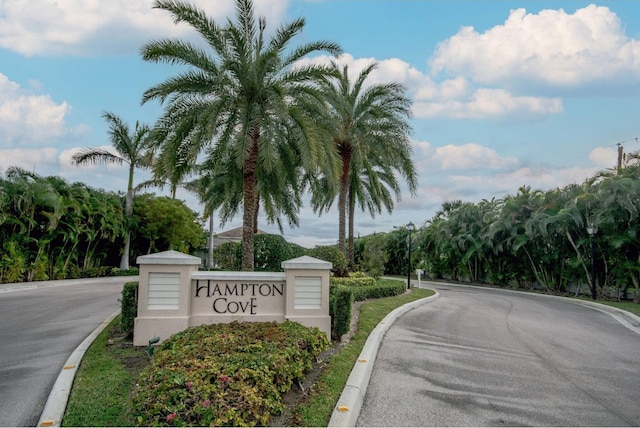 view of community sign