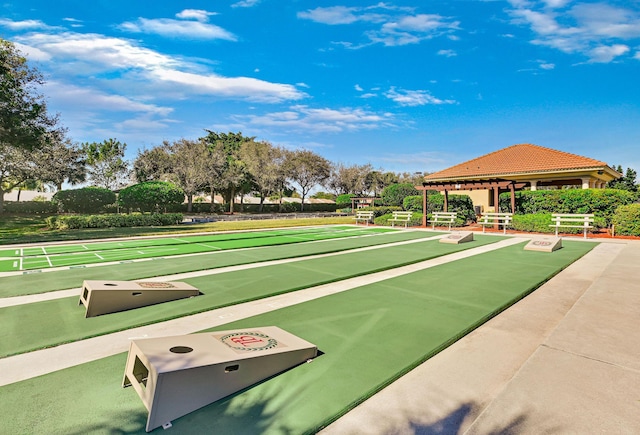 view of community with shuffleboard