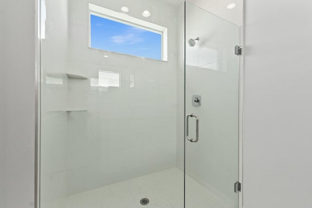 full bathroom featuring a shower stall