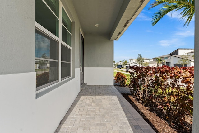 view of patio / terrace featuring a residential view