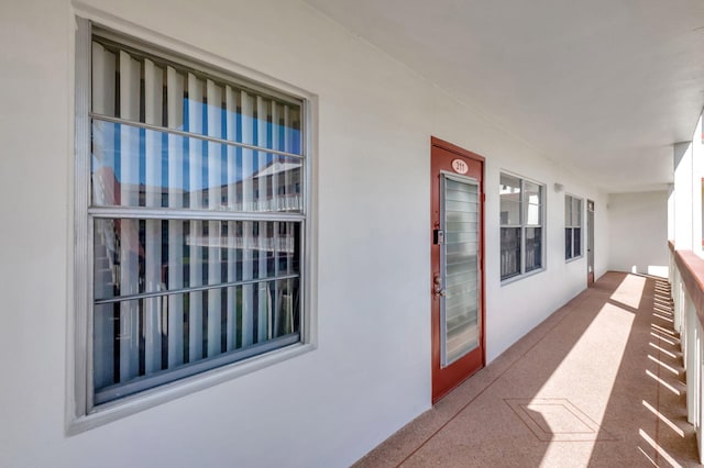 exterior space with stucco siding