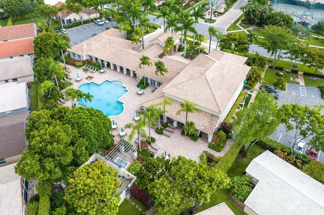 aerial view featuring a residential view