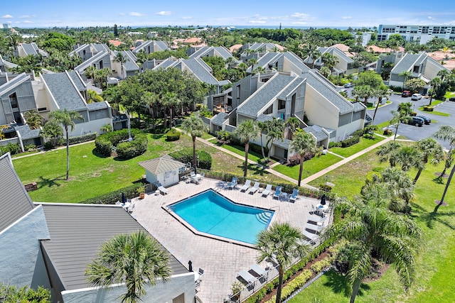 drone / aerial view featuring a residential view