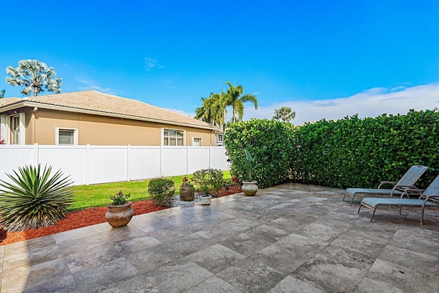 view of patio / terrace featuring a fenced backyard