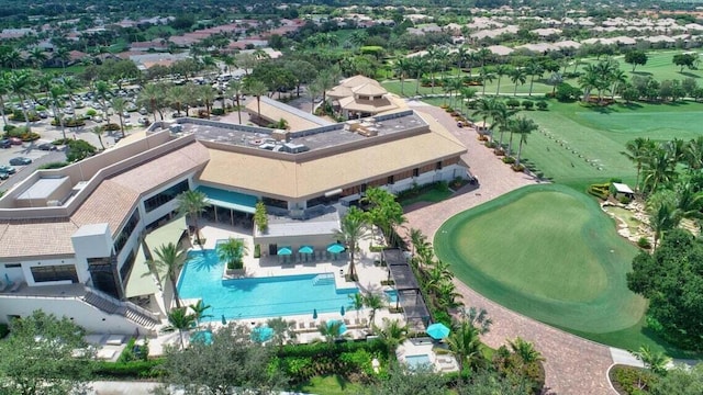 bird's eye view featuring golf course view