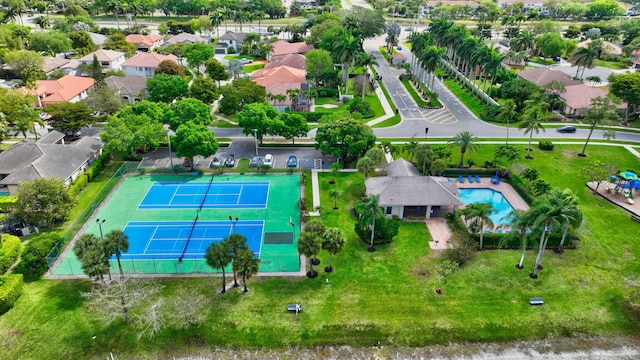 drone / aerial view featuring a residential view