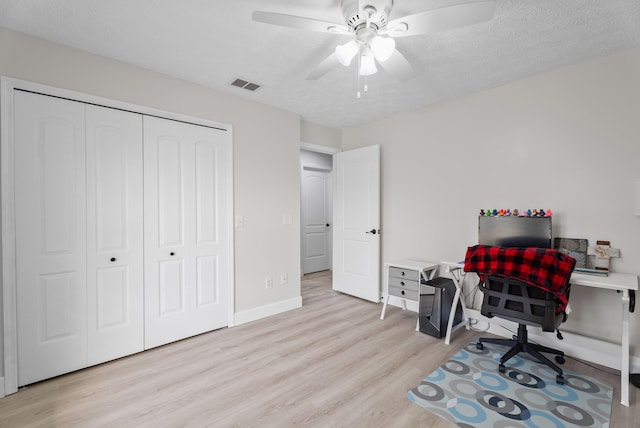 361 SW Carter Ave, Port Saint Lucie, FL 34983 - office featuring light wood-style flooring, ceiling fan, and baseboards