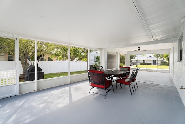 361 SW Carter Ave, Port Saint Lucie, FL 34983 - sunroom with outdoor dining space and a ceiling fan