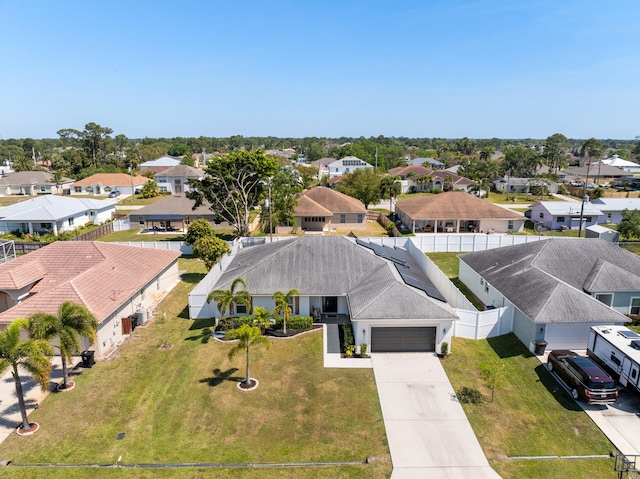 drone / aerial view with a residential view