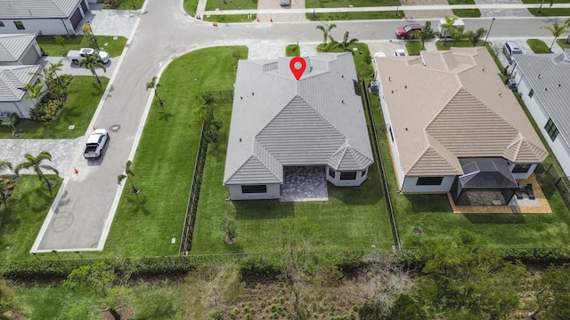 aerial view featuring a residential view