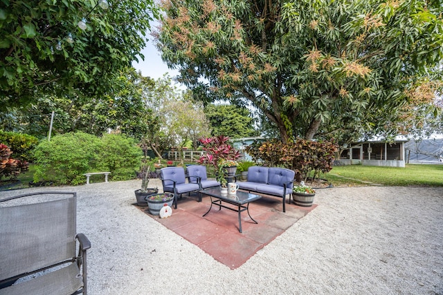 view of patio / terrace featuring an outdoor hangout area