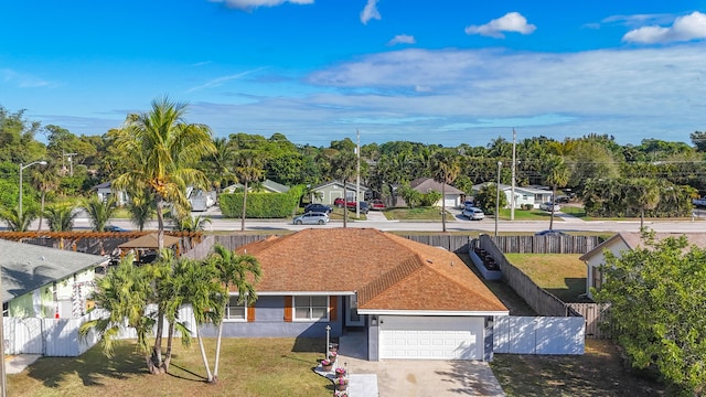 aerial view featuring a residential view