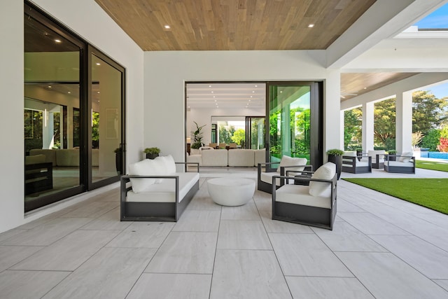 view of patio featuring an outdoor living space