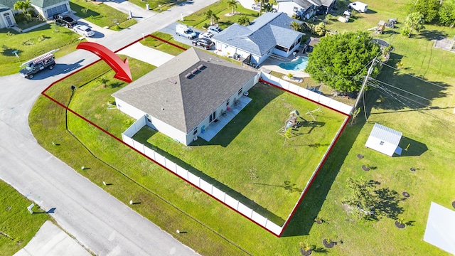 bird's eye view featuring a residential view