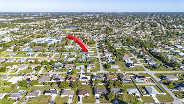 aerial view with a residential view