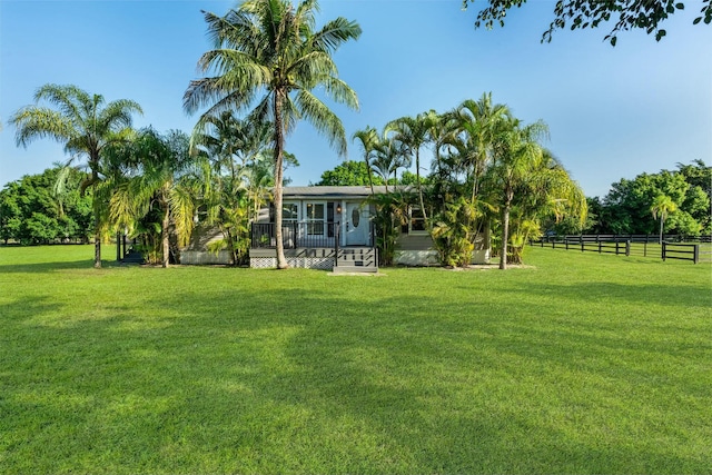 view of yard with fence