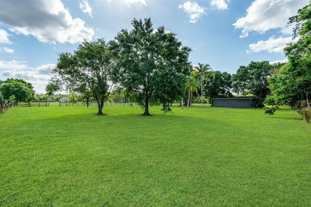 view of yard with fence