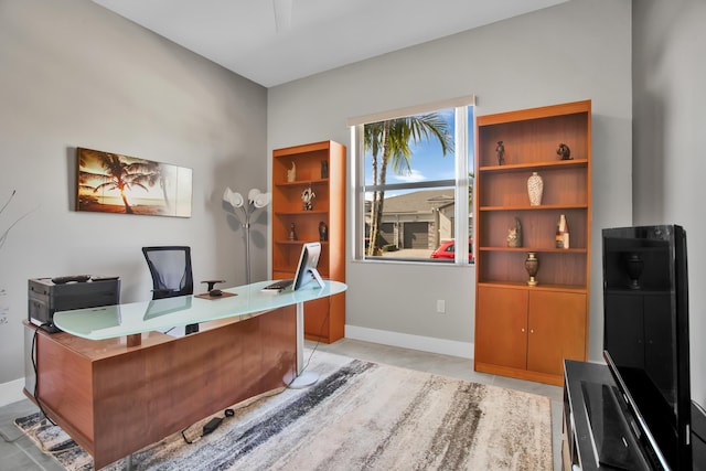 home office featuring baseboards