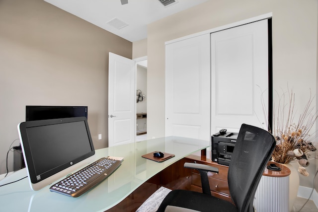 office area featuring visible vents