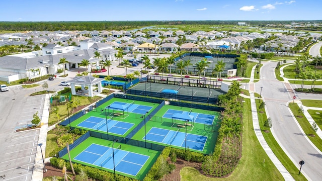 aerial view with a residential view