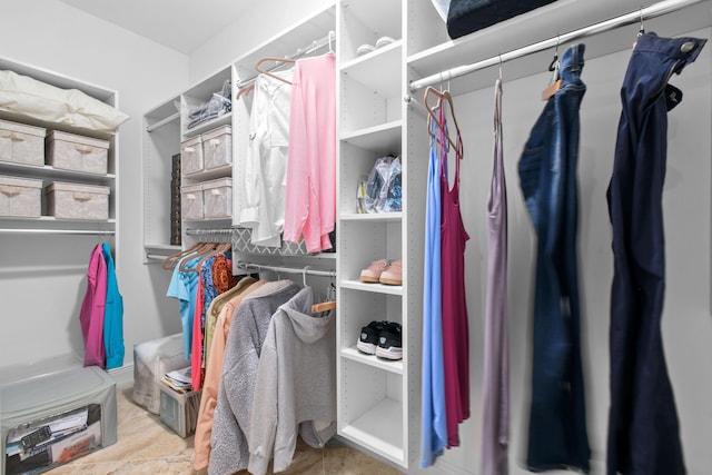 view of walk in closet