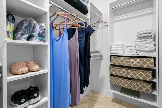 view of walk in closet