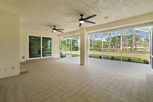 7250 Reserve Creek Dr, Port Saint Lucie, FL 34986 - view of patio featuring ceiling fan and a lanai
