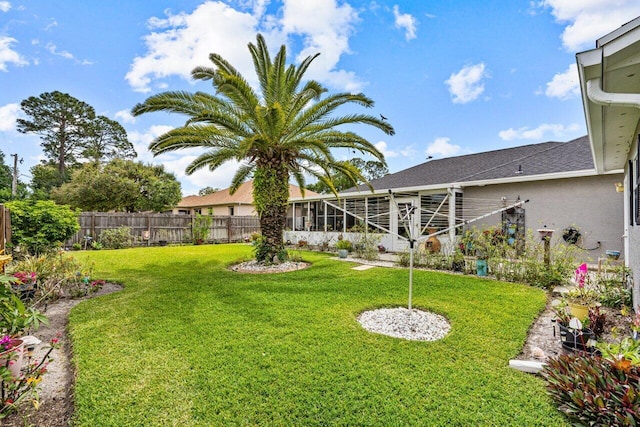 view of yard with fence