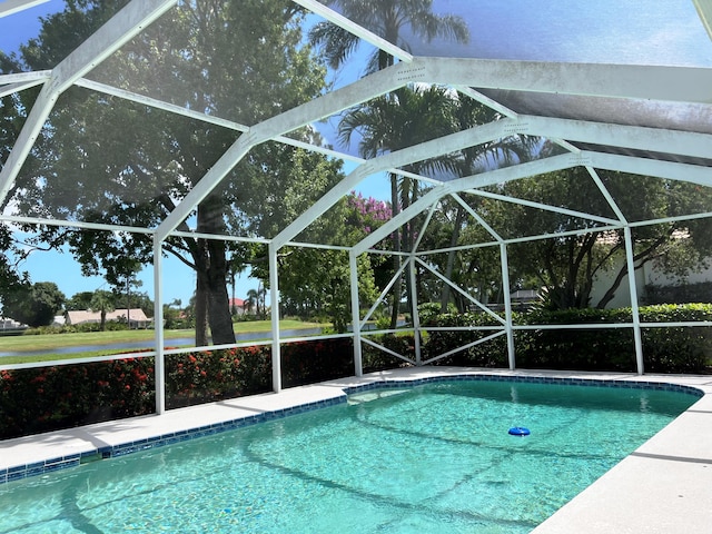 pool with a lanai