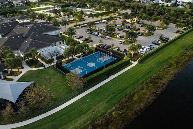 birds eye view of property with a residential view